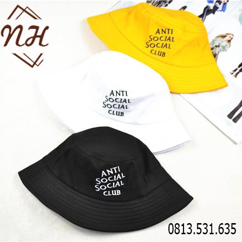 Mũ bucket Anti social social club ulzzang nam nữ đẹp - ẢNH THẬT - Mũ bucket hat M04