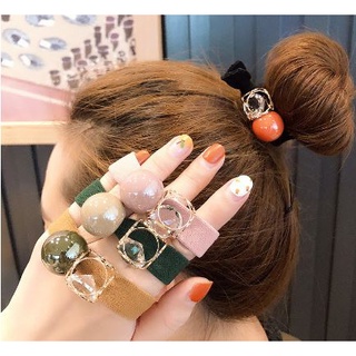 Set 5 dây buộc tóc co giãn đính đá pha lê
