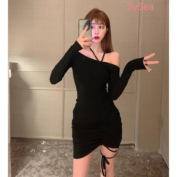 Đầm Tank Top Tay Dài Cổ Yếm Thời Trang Mùa Thu Cho Nữ