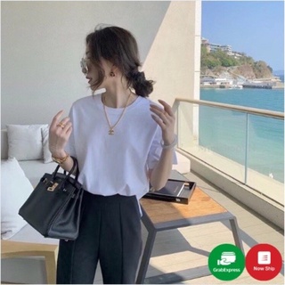 Áo thun nữ cotton trơn cao cấp đen và trắng
