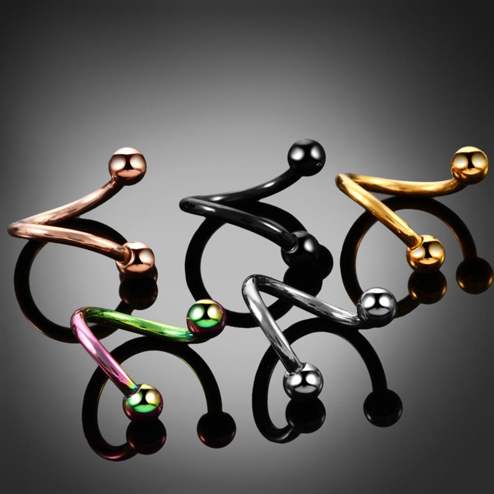 Set 2 Khuyên Xỏ Cơ Thể Bằng Thép Không Gỉ Thời Trang Cá Tính Cho Nữ