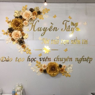 HOA giấy mẫu vàng gold( 5 mẫu kéo sang )