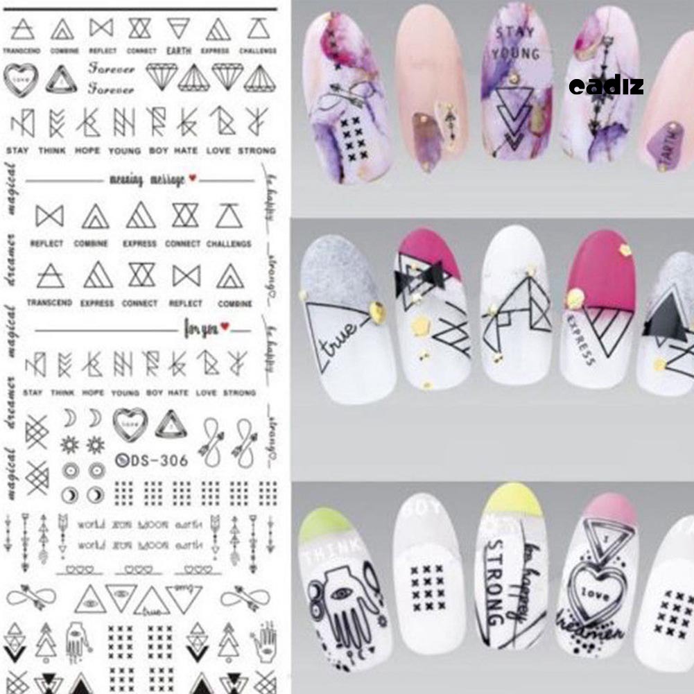 Miếng Dán Trang Trí Móng Tay Chuyển Nước Nhiều Kiểu DIY