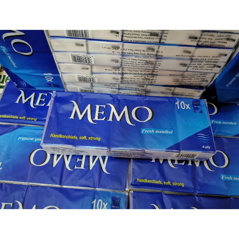 Khăn giấy ăn bỏ túi cao cấp Memo lốc 10gói