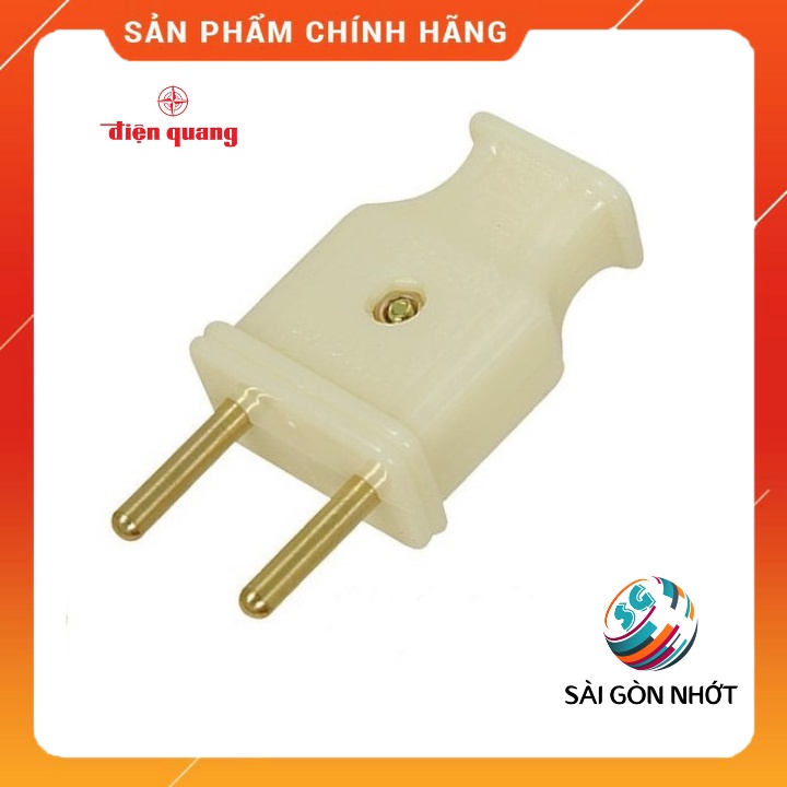 Phích cắm điện chân tròn Điện Quang ĐQECO EPR01 nhựa ABS chống cháy - CHÍNH HÃNG