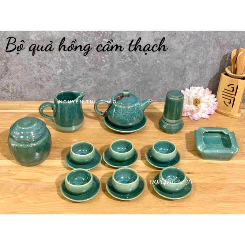 Bộ ấm chén men hoả biến CẨM THẠCH Bát Tràng