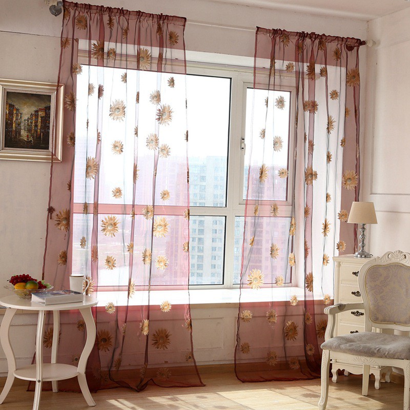 Rèm cửa trang trí hình hoa hướng dương 200cm X 95 cm