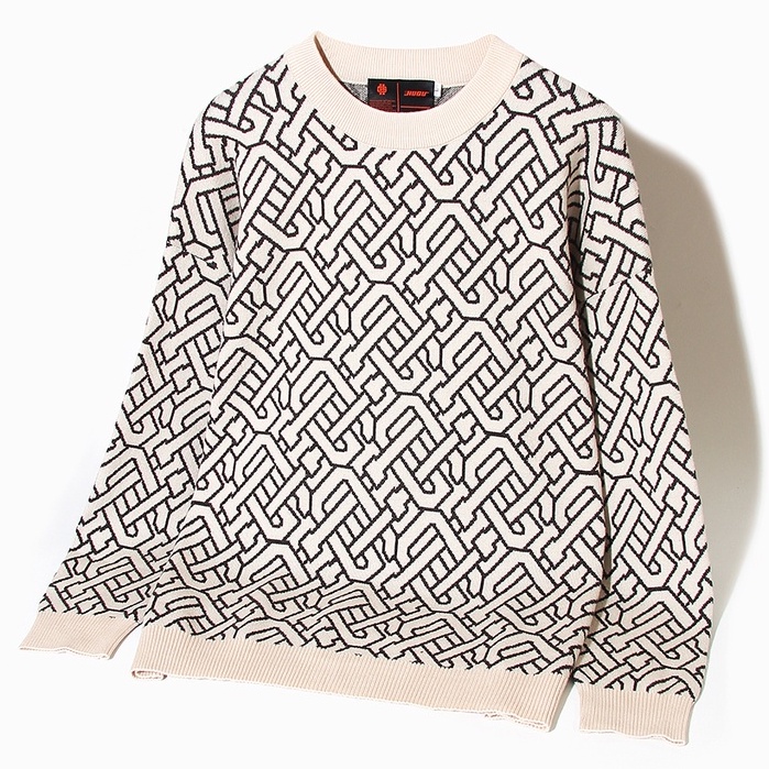 Áo sweater tay dài HUGU - Monogram - vải len, form rộng unisex