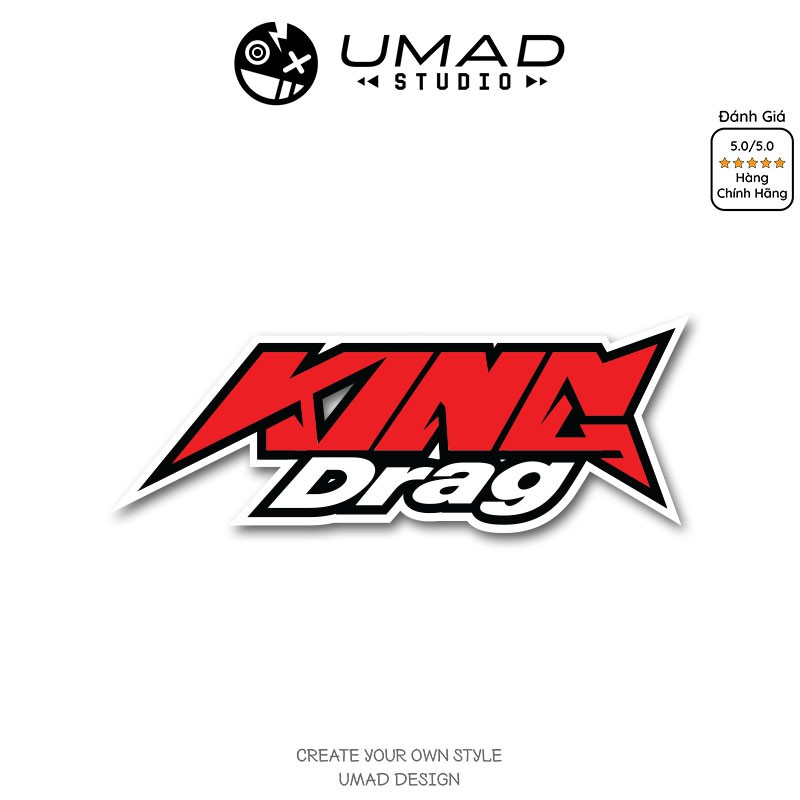 Sticker UMAD 3 lớp chống nước Tem Xe Ohlins Durex King Drag dán xe, dán điện thoại, nón bảo hiểm