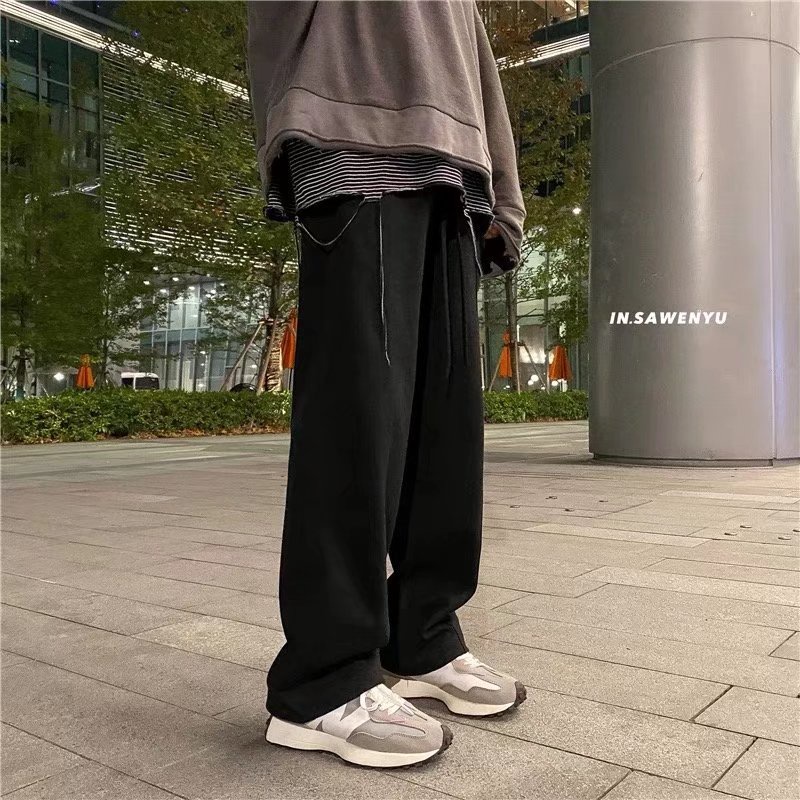 Quần ống rộng màu sắc đơn giản thời trang mùa thu cho nam