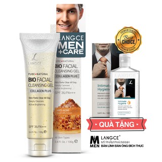 Gel Rửa Mặt Sinh Học Đẹp Da Collagen+ Chiết Xuất Sữa Ong Chúa 100g TẶNG Gel Vệ Sinh 100ml LANGCE dành cho nam