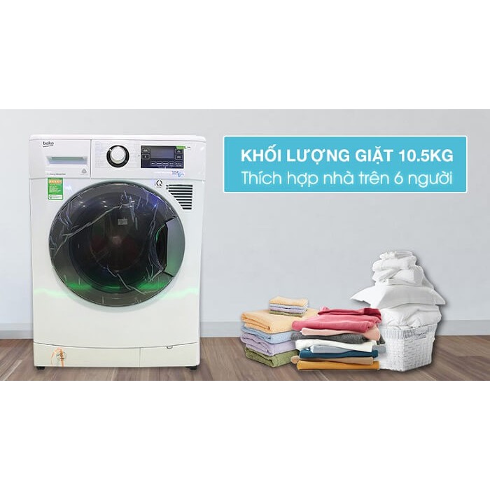 Máy giặt sấy Beko 10.5kg/6kg inverter WDA 1056143H