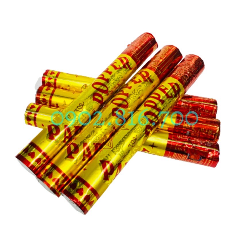 Phao hoa đăng dạng bấm nút phụt kim tuyến giấy chơi vui chơi dịp lễ tết - sinh nhật - sự kiện