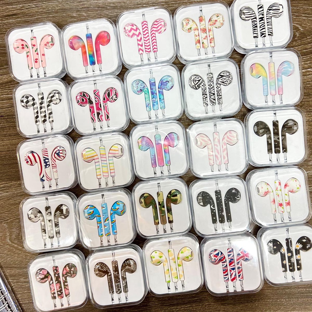 Tai Nghe Có Dây Nhét Tai NAHU Họa Tiết Gaming Có Mic Chống Ồn Táo 7 8 Plus X XR XS Max 11 12 13 Pro SE