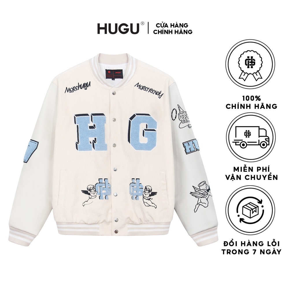 Áo khoác bomber HUGU - Angel Corduroy Varsity - unisex