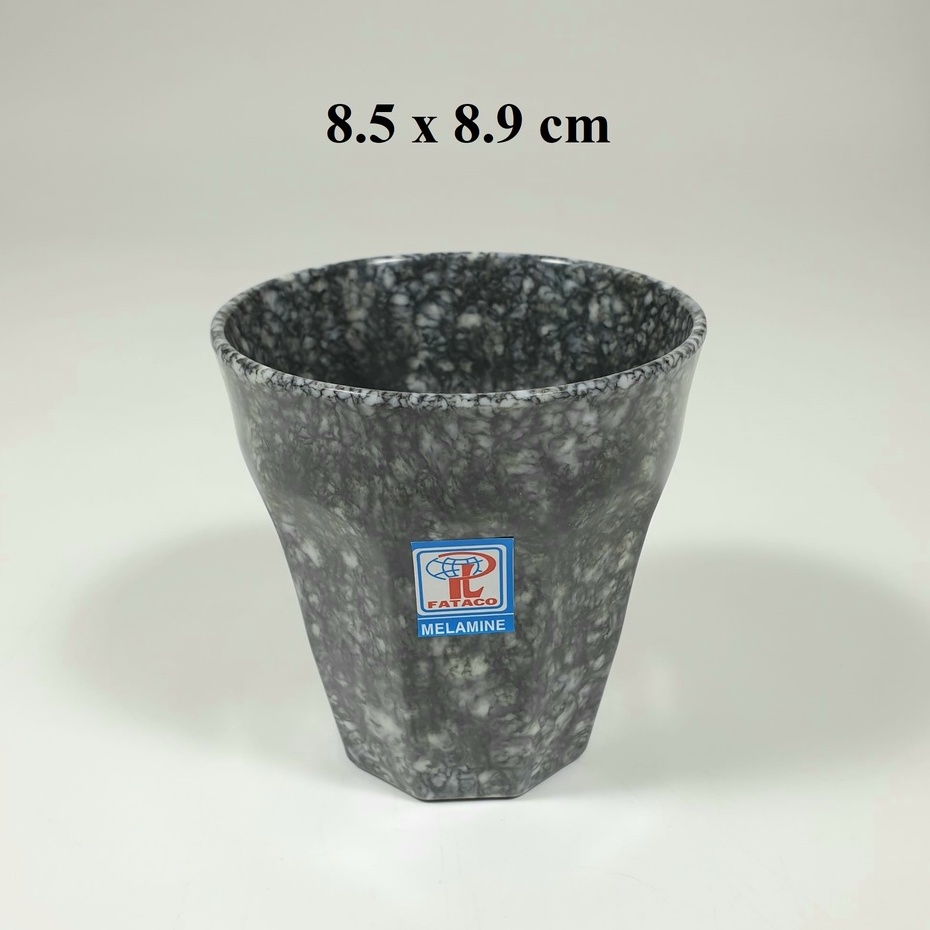 Bộ 10 ly,cốc uống nước, trà nhựa Melamine vân đá đen