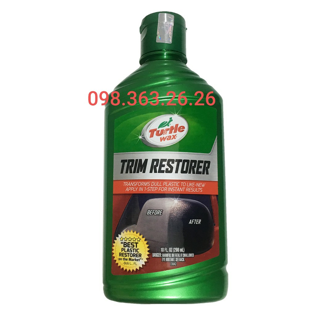 Chai phục hồi nhựa đen nhám Turtle Wax Trim Restorer 296ml - Nhập USA