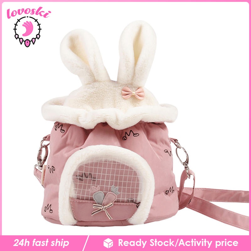 Túi Đựng Chuột Hamster Đi Du Lịch Thoáng Khí Màu Hồng