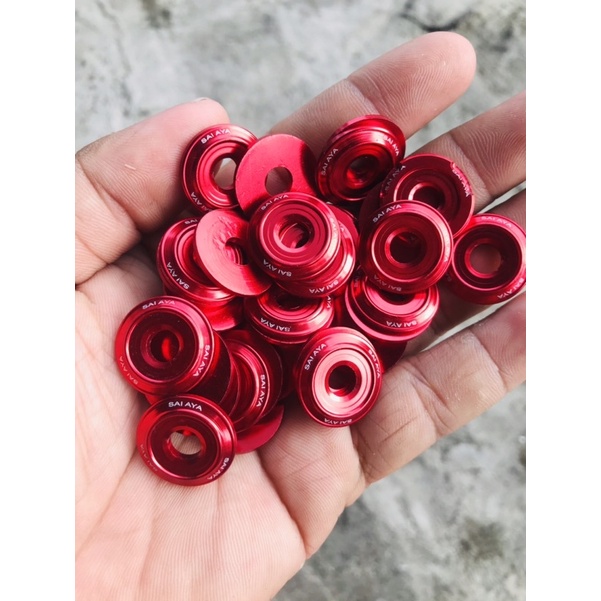 Lông đền nhôm đỏ salaza 6li 8li 10li 12li