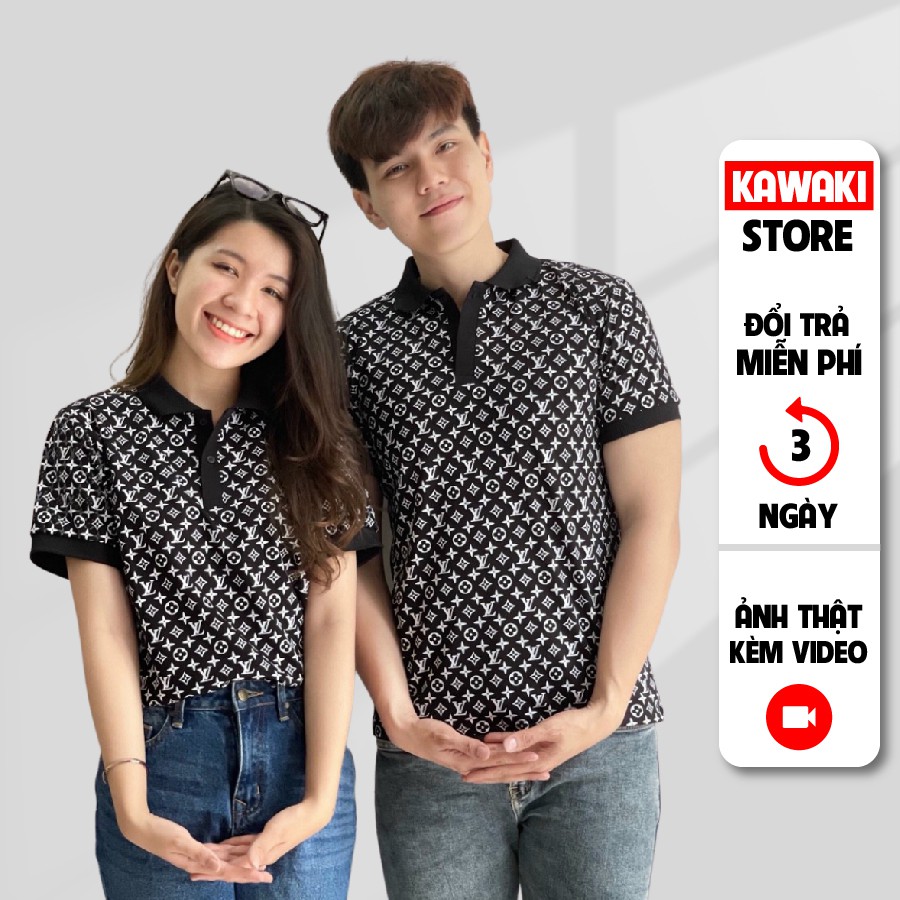 Áo thun nam nữ POLO vải cá sấu cotton cao cấp ngắn tay in hoa vặn siêu Hot - TT27 | BigBuy360 - bigbuy360.vn