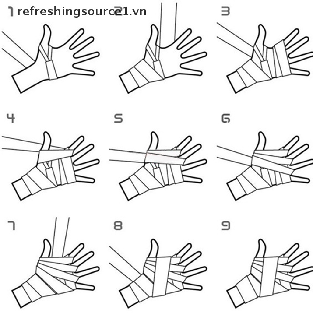 Găng tay boxing bằng cotton có dây quấn cổ tay 1m