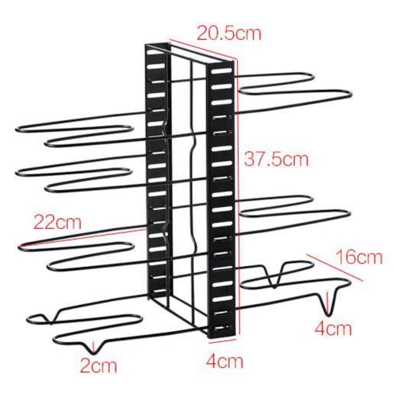 Kệ đựng nắp nồi, chảo 5 tầng gấp gọn, kệ để đồ dùng nhà bếp đa năng