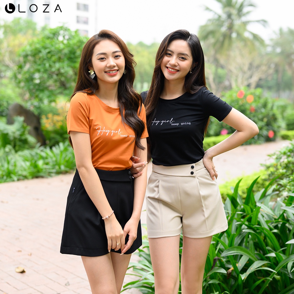Áo phông nữ LOZA in chữ Hey Girl - PT04109