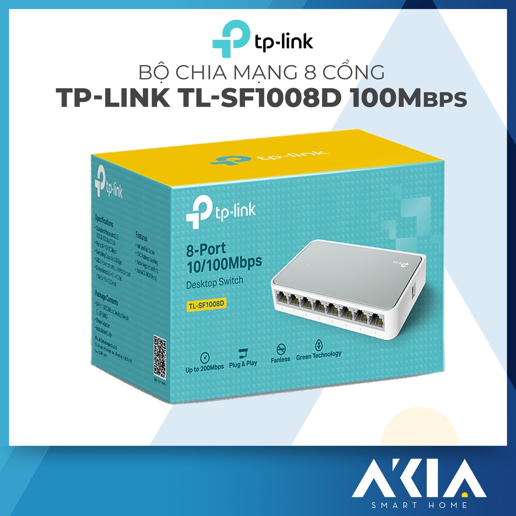 Bộ Chia Mạng TP Link 8 Cổng TL-SF1008D - Switch Chia Mạng 8 Cổng TP Link, Cắm và Sử Dụng Không Cần Cấu Hình