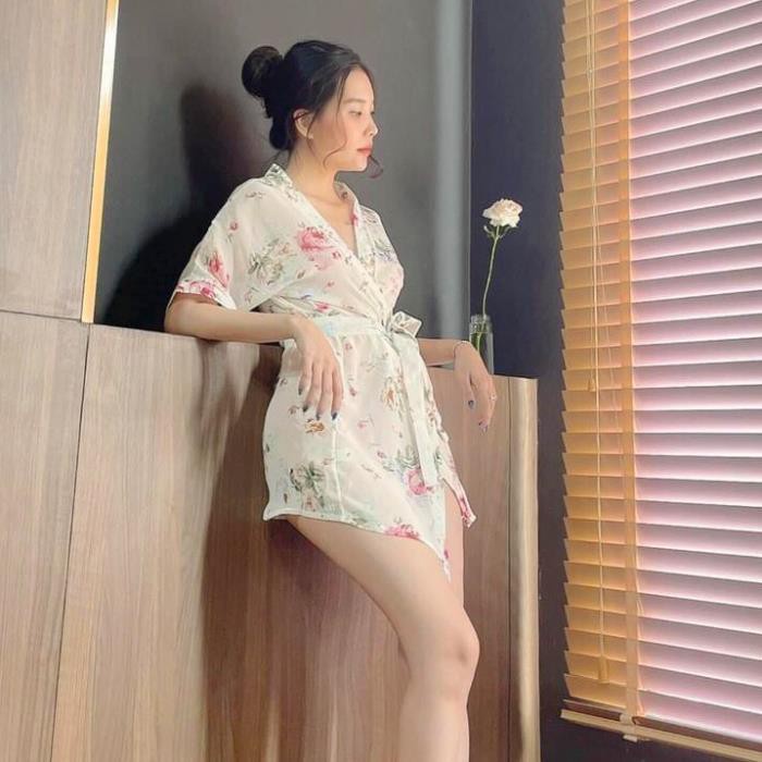 Áo Choàng Ngủ Kimono 5034 Kèm quần Chíp Xinh