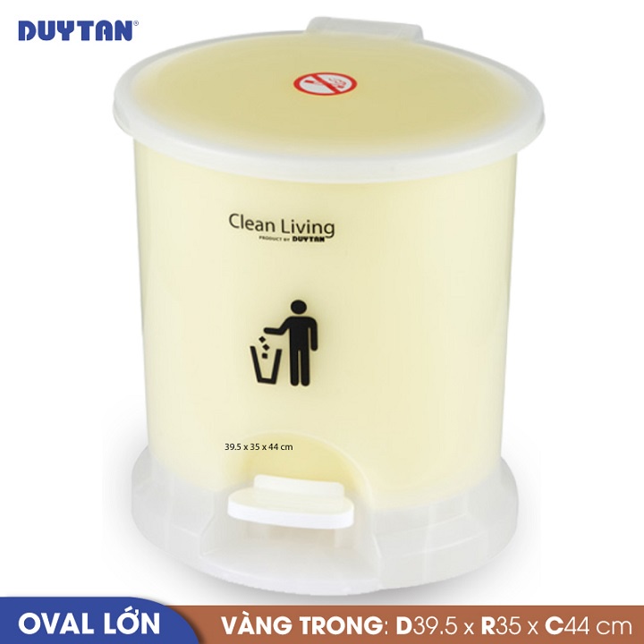 Thùng rác oval lớn nhựa Duy Tân (39.5 x 35 x 44cm)