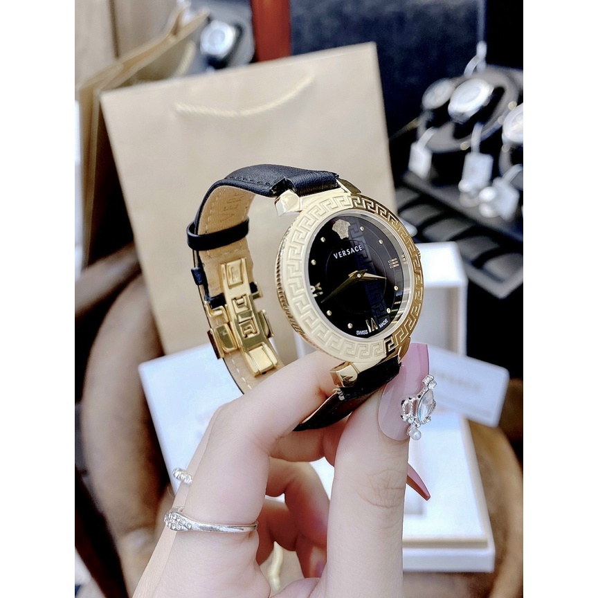 Đồng hồ đeo tay nữ, đồng hồ nữ chính hãng Versace full box cao cấp, dây da thời trang, phong cách siêu sang trọng cho nữ