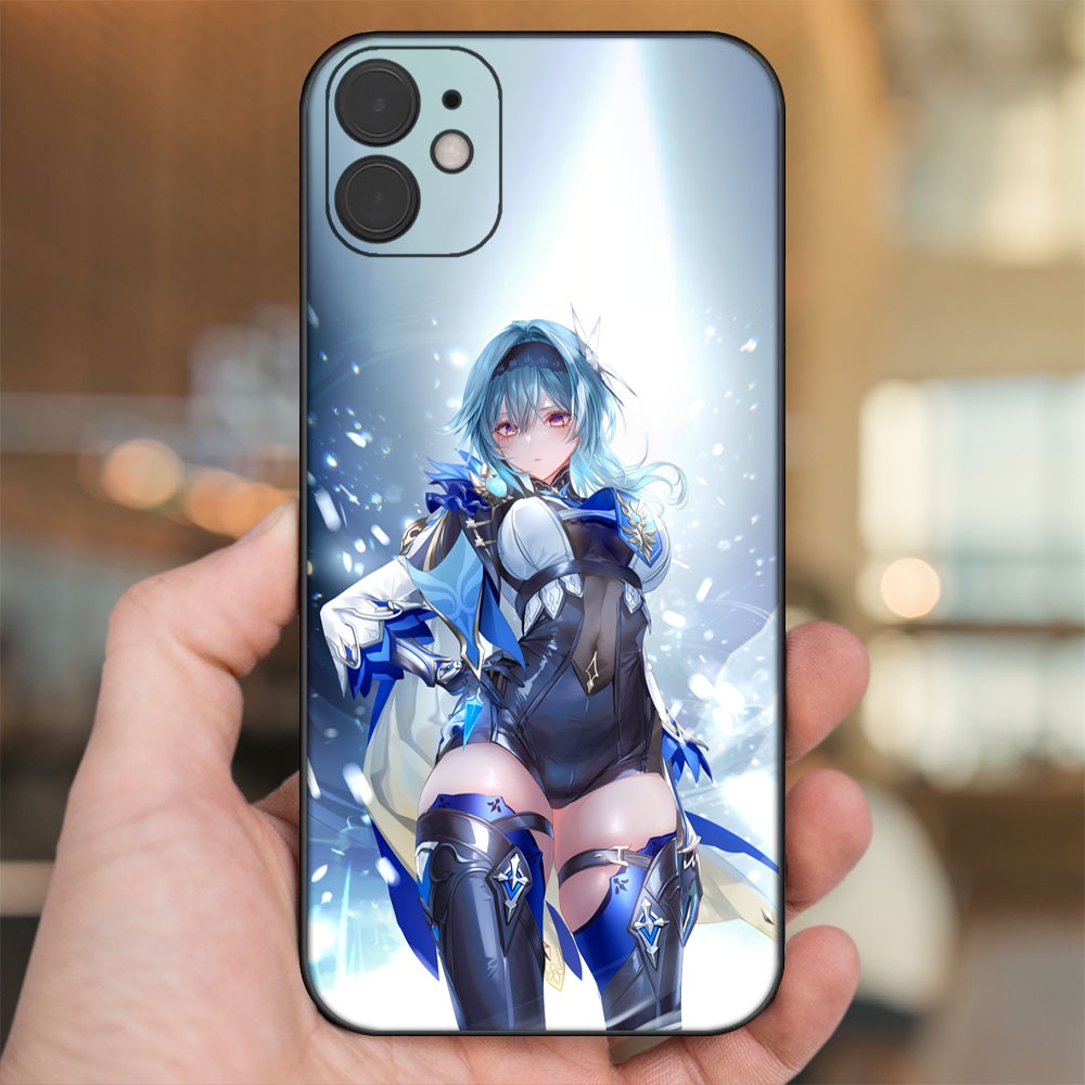 Ốp lưng iPhone 11 dẻo đen cạnh vuông in hình Eula Genshin Impact