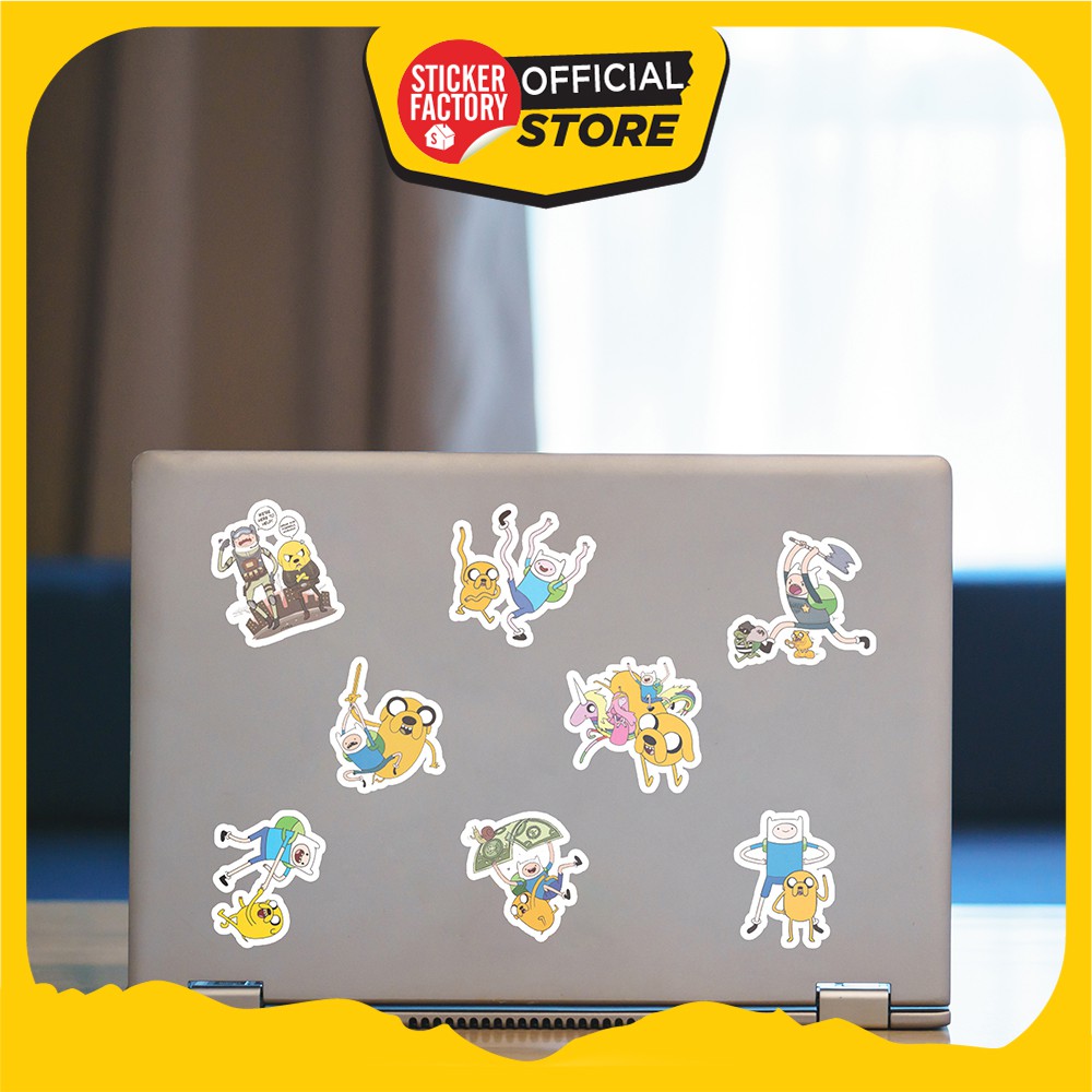 Hộp set 30 sticker decal hình dán trang trí nón bảo hiểm , laptop, xe máy, ô tô - STICKER FACTORY - Finn and Jake