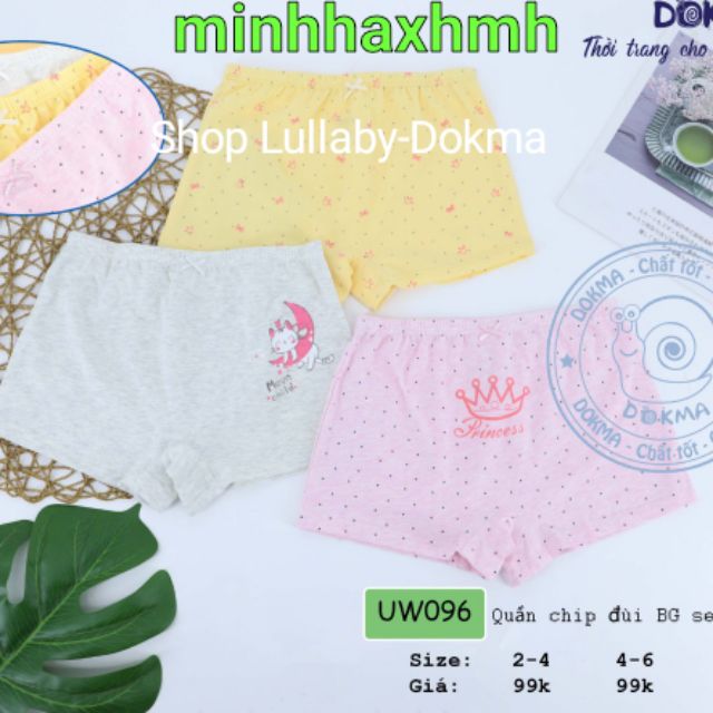 [Dokma] Set 3 chiếc QUẦN CHÍP đùi cao cấp bé gái size 2-8Y