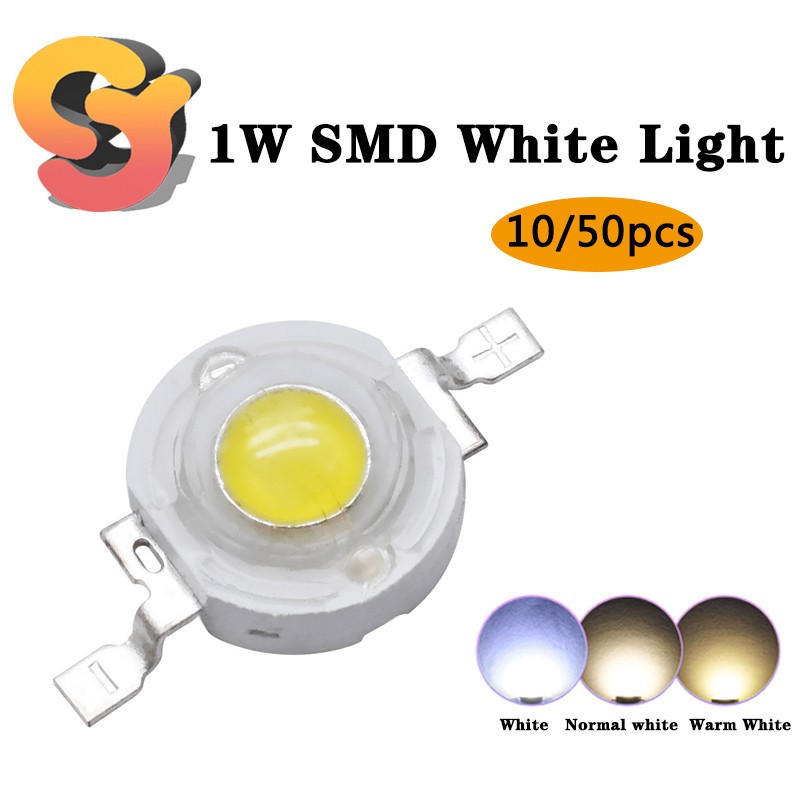 10 Đèn Led Dây Ánh Sáng Trắng 1w Epistar 35mil 110-120lm