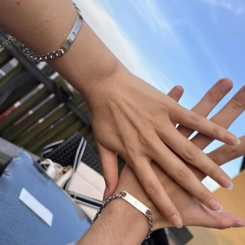 Set 2 Vòng Tay Cặp Đôi Thép Titan Phong Cách Hiphop StreetWear - Vòng tay Hình Mặt Trời Mặt Trăng Đẹp Cá Tính