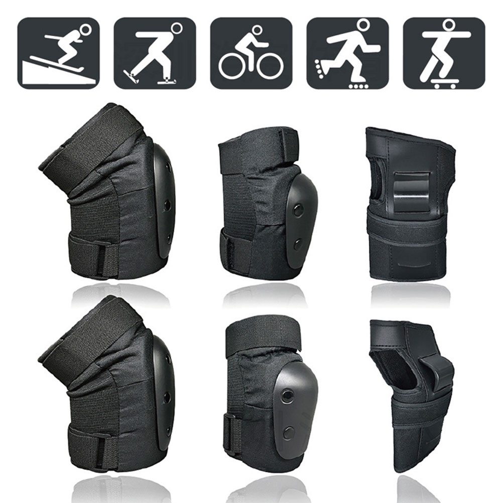 [Kitch]6 Pcs Adults Kids Knee Pads Elbow Pads Wrist Pads Set Protective Gear Set for Skating Rollerblading Skateboard