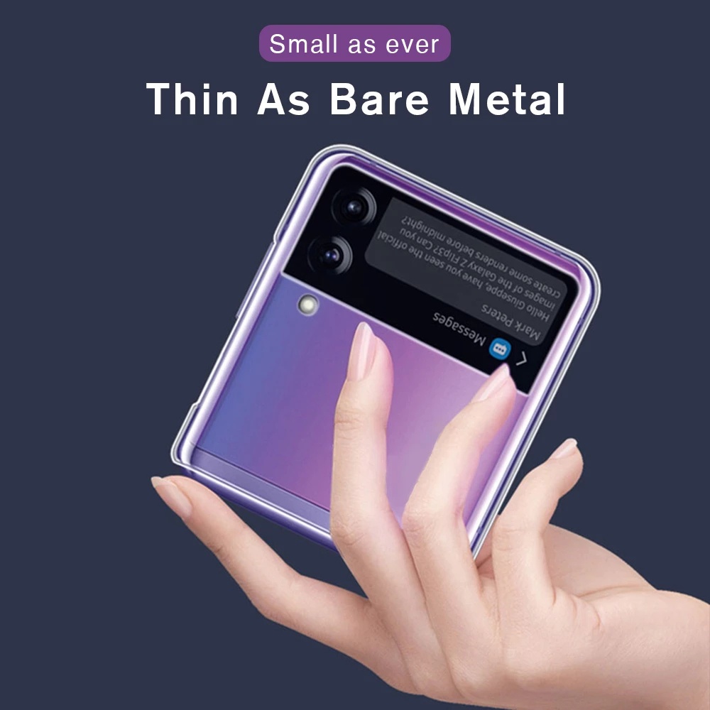 Ốp điện thoại ôm khít máy có độ trong suốt cao cho Samsung Galaxy Z Flip 3 5G Z Fold 3 Z Flip