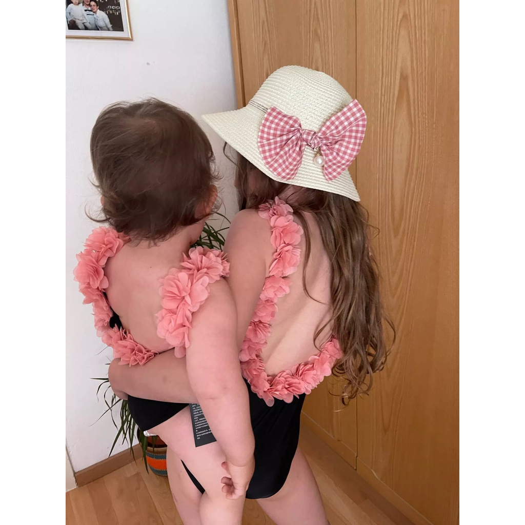 Bộ đồ bơi bikini NNJXD tay bèo cho bé gái 0-5 tuổi