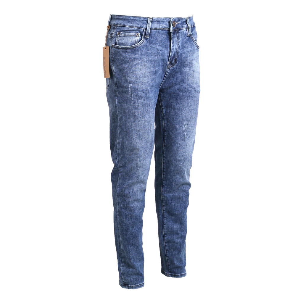 Quần Jeans BLOOK form slimfit ống đứng , không rách co giãn mã 30159 màu Xanh Denim [ HÌNH THẬT)