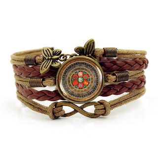 Vòng tay nữ hóa tiết Phật Giáo Mandala Om mani padme hum| Kho tổng phong thủy tâm linh