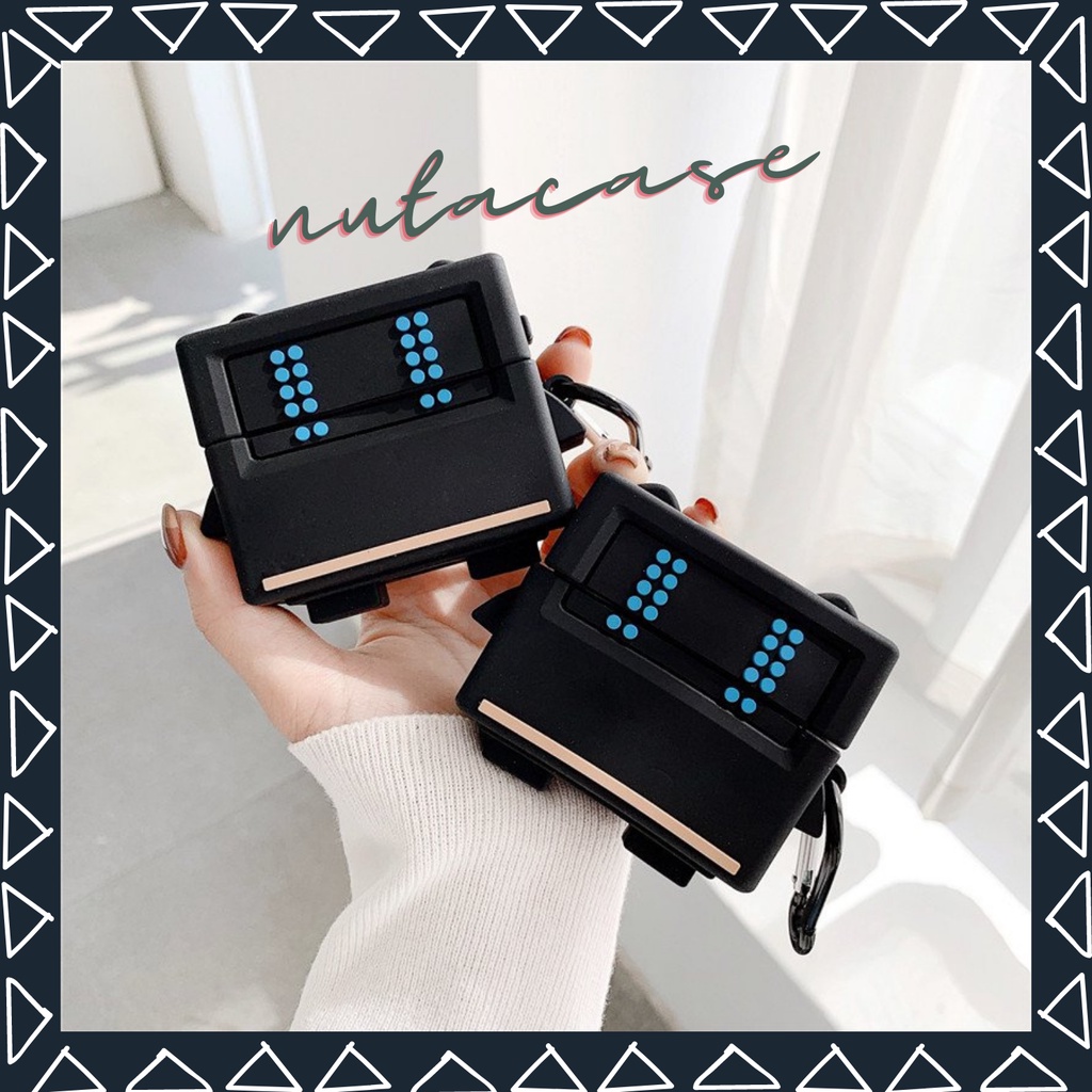 Vỏ bảo vệ tai nghe bluetooth Airpods bằng Sillicone dẻo, ốp Case cute, Airpods 2/pro - NUTACASE - ROBOT