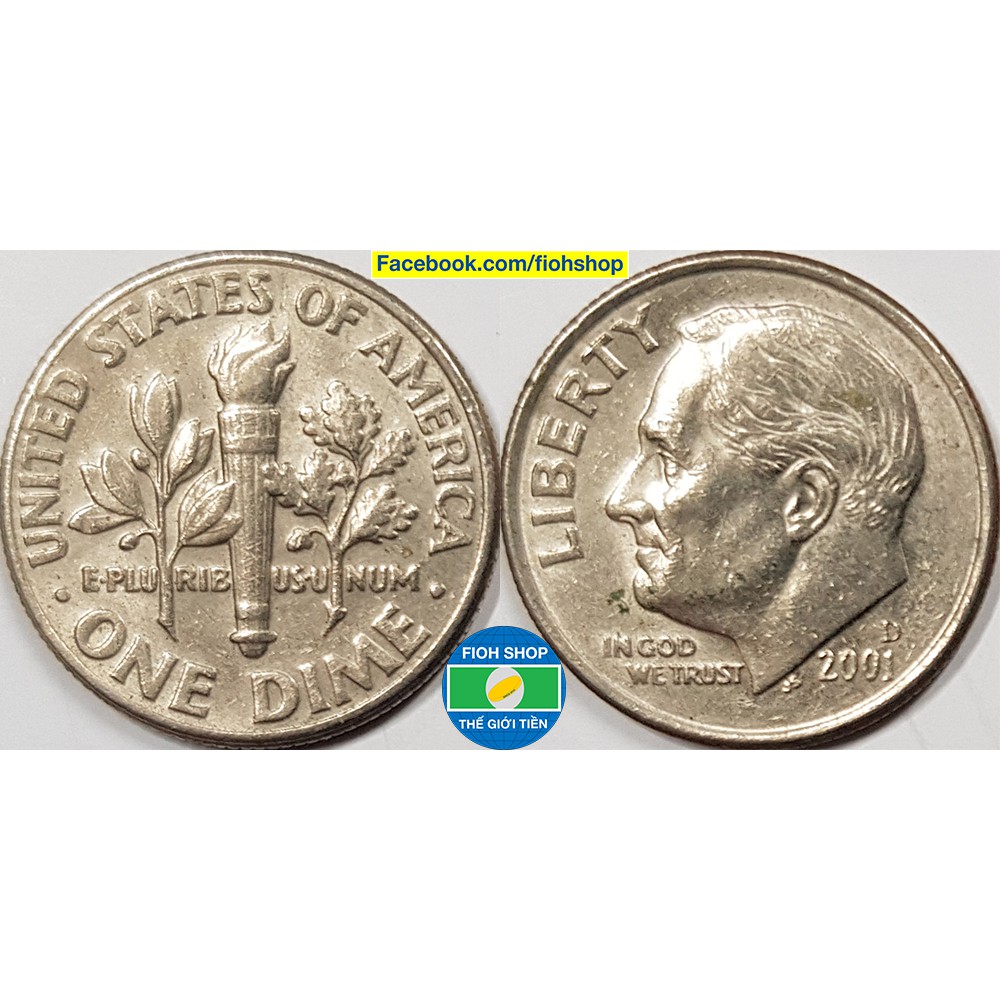 Đồng xu phong thủy, may mắn one dime của Mỹ (Hoa Kỳ, United States), phát hành 1965-Nay