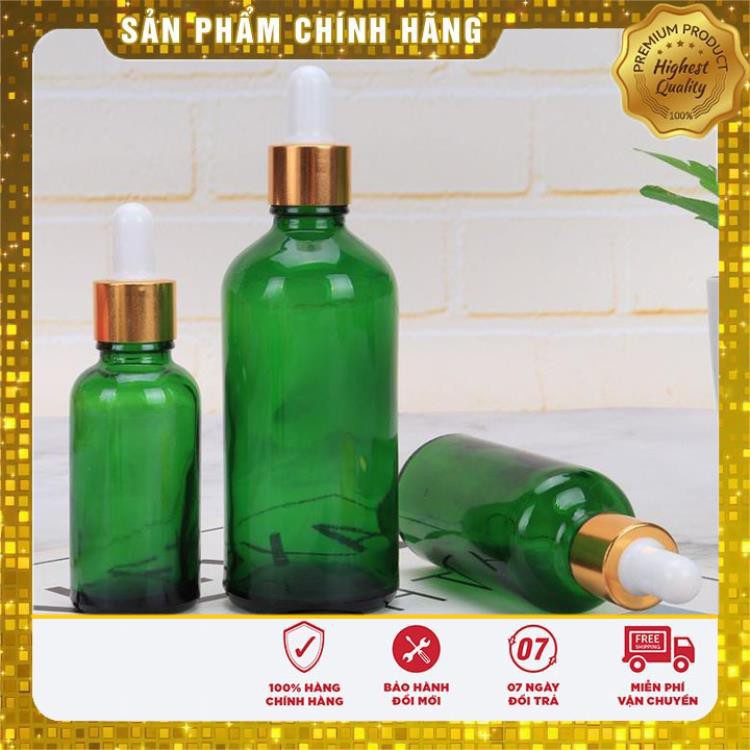 Lọ Chiết Serum ❤ [100ml] Lọ đựng tinh dầu Xanh lá chiết serum Khoen Vàng,Đen,Bạc chai lọ thủy tinh , phụ kiện du lịch