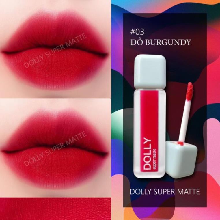 Son DOLLY SUPER MATTE -Mua1 tặng 1 -Đỏ Burgundy hot trend 2021 cao cấp không chì hữu cơ an toàn cho mẹ bầu | BigBuy360 - bigbuy360.vn