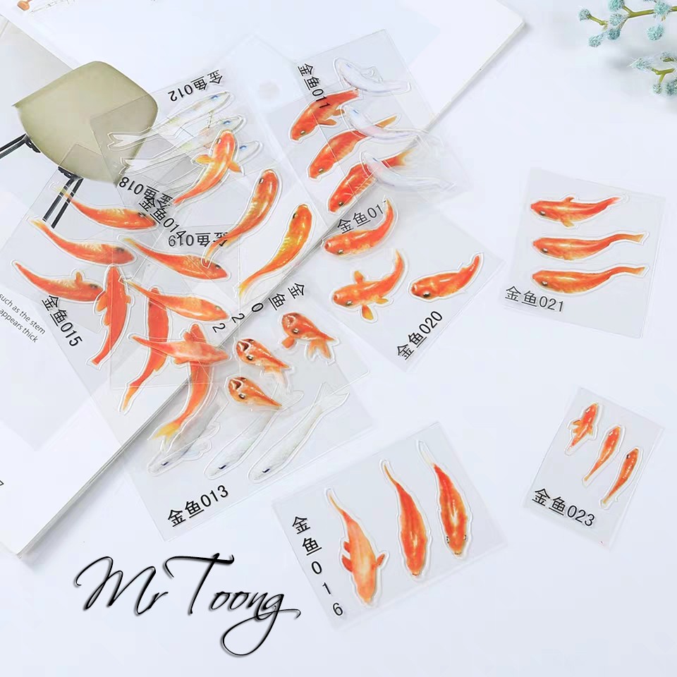 Sticker dán Cá vàng 3d- Vẽ tranh nghệ thuật Resin- CV001
