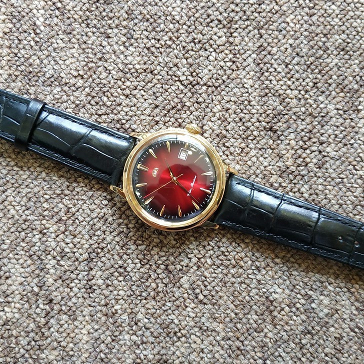 Đồng Hồ Thời Trang Nam Số Cọc Đỏ Automatic Dây Da