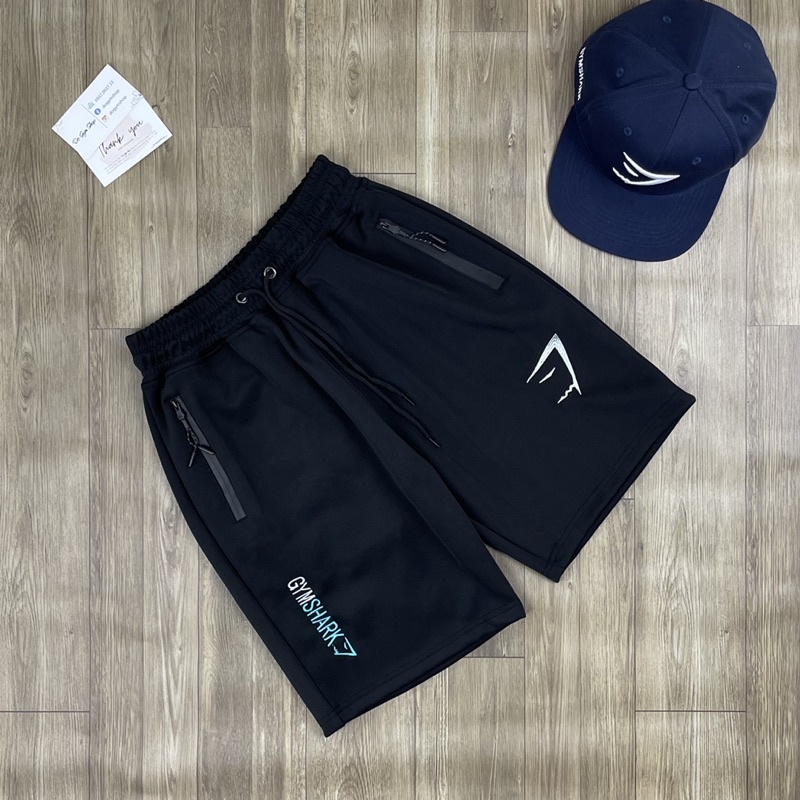 Quần đùi nam thể thao DO GYM SHOP logo thêu thun poly co giãn 4 chiều thoáng mát