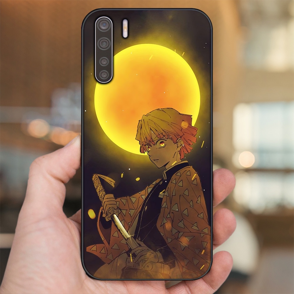 Ốp lưng Oppo A91, Reno 3 viền đen in hình Zenitsu Kimetsu no Yaiba