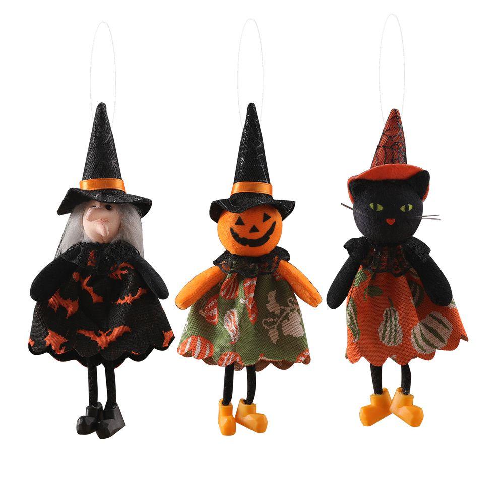 Búp Bê Nhồi Bông Mini Màu Đen Trang Trí Tiệc Halloween